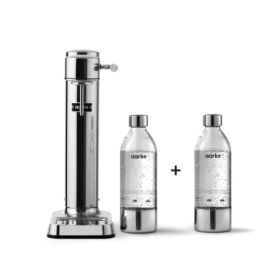 Afbeelding van Aarke Carbonator 3 Sodamaker met 2 pack Flessen (800ml), Afwerking Staal