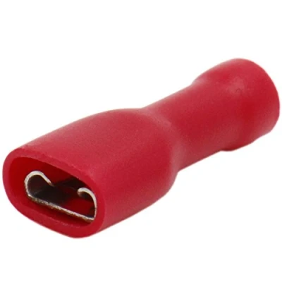 Afbeelding van Heschen Vrouwelijke Quick Disconnects Vinyl Volledig Geïsoleerd, FDFD1.25 187, 4,8 x 0,5 mm kabelklem, voor 1,5 mm² (22 16 AWG), rood, 100 stuks