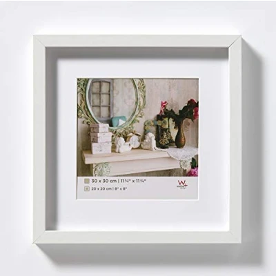 Afbeelding van walther design fotolijst wit 30 x cm met passe partout, Stockholm houten lijst EA339W