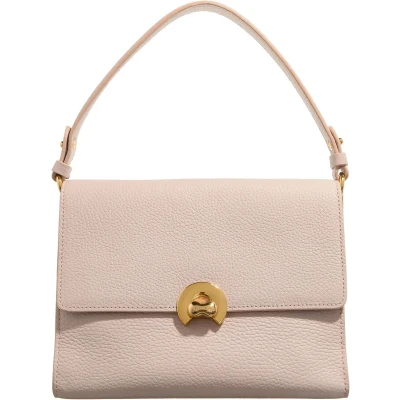 Afbeelding van COCCINELLE Leren Schoudertas Binxie Handbag Grained Leather Rosette Beige