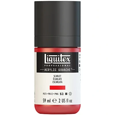 Afbeelding van Liquitex 2059905 Professional Acrylic Gouache, acrylverf met gouache eigenschappen, lichtecht, watervast 59ml Fles, Scarlet