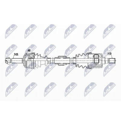 Afbeelding van NTY NPW HY 523 Aandrijfas Vooras rechts 914mm Handgeschakeld HYUNDAI: Getz (TB) 1.6, 1.3 i, 1.3, 1.4 i 2002 2010