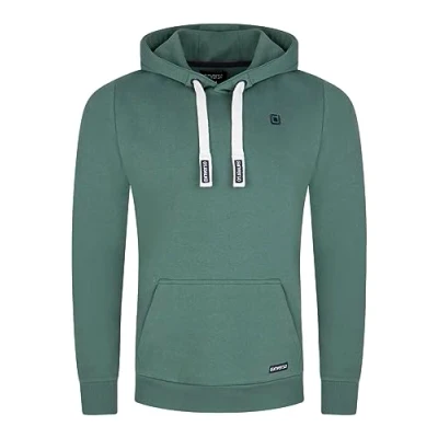 Afbeelding van riverso Hoodie voor heren, regular fit, RIVLinus, pullover met capuchon, pullover, sweater, grijs, bruin, groen, rood, blauw, zwart, S, M, L, XL, 2XL, 3XL, 4XL, 5XL, forest green, M