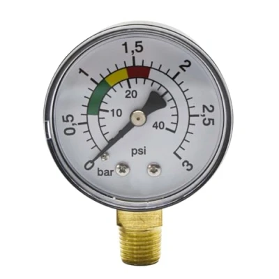 Afbeelding van manometer, zeer nauwkeurige water 0 3 bar, 1/4 BSPT perslucht verticaal, zwembadmanometer, luchthydraulische druk, lagedrukmanometer voor gas en