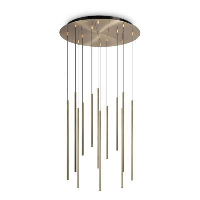 Afbeelding van Ideallux Ideal Lux Filo LED hanglamp 12 lamps messing