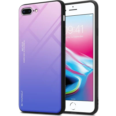 Afbeelding van Cadorabo Hoesje geschikt voor Apple iPhone 7 PLUS / 7S 8 in ROZE BLAUW Tweekleurige beschermhoes