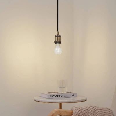 Afbeelding van Lindby hanglamp Hattie, messing, Ø 5 cm, metaal, E27