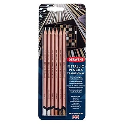 Afbeelding van Derwent Metallic Potlood Traditioneel (6) Blister Veelkleurig, One Size, 2305600