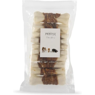 Afbeelding van Petstyle Living Geperst Bot Wit Met Eend 12,5 CM 10 STUKS