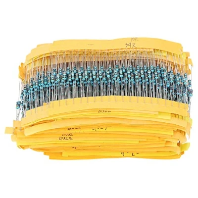 Afbeelding van 2000 stks 1/4 W Weerstanden 100 Waarden 1 Ohm M Metaalfilm Componenten, weerstand