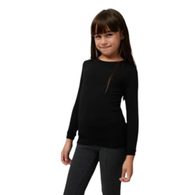 Afbeelding van Ysabel Mora Zwart thermisch T shirt voor kinderen, Zwart, 8 jaar