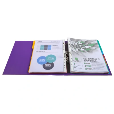 Afbeelding van Exacompta ref. 53357E 1 Ordner met hefboom Maxi Prem&#039;Touch® A4 80 mm rug mechaniek Afmetingen: 32 x 30 8 cm Formaat Kleur : Paars