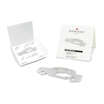 Afbeelding van Cadeauartikel: ROMINOX sleutelgereedschap // auto/auto, 18 functies, sleutelhanger sleutelhanger, flesopener, roestvrij staal multitool + functiebeschrijving, multifunctioneel gereedschap, rijbewijs