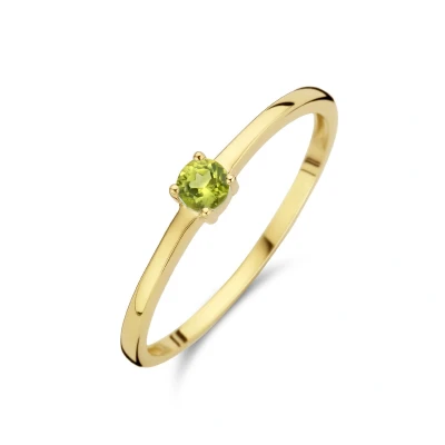 Afbeelding van Ring Met Geboortesteen Peridot Augustus 14K Geelgoud