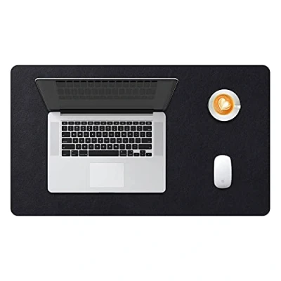 Afbeelding van DOBAOJIA Bureaulegger, Bureau Pad, Blotter, Schrijven Muis en Toetsenbord Uitgebreide Mat, Onderlegger XL, PU leer waterdicht + suède antisli 60 x 35cm (Zwart)