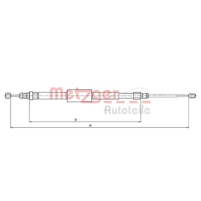 Afbeelding van METZGER 10.6688 Handremkabel Links achter, Rechts 1940/1080mm COFLE