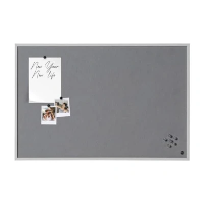 Afbeelding van Bi Office New Basic Viltbord Met Houten Omlijsting, Grijs, 585x385 mm