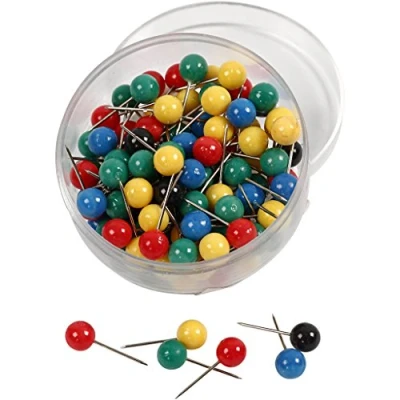 Afbeelding van Kaartpinnen, L: 17 mm, D: 6 asstd kleuren, 100asstd