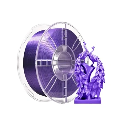 Afbeelding van iBOSS PLA Plus (PLA+) Shiny Silk 3D printerfilament 1,75 mm, PLA+ filament dimensionale nauwkeurigheid +/ 0,02 1 kg spoel (2,2 lbs) voor FDM printer (zijde paars)