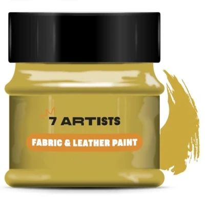 Afbeelding van 7 Artists Textielverf Gouden 50 ml Textile Paint Leer Schilderen Leerverf Permanente Schoenschilderen Schoenverf Fabric