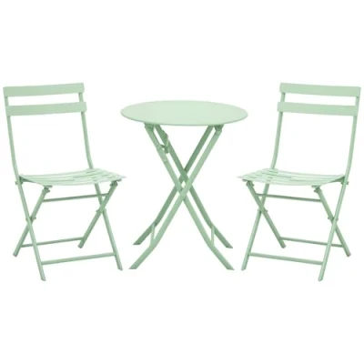 Afbeelding van Outsunny Tuinset metalen meubelset 3 delig. Bistrotafel met 2 stoelen 863 056