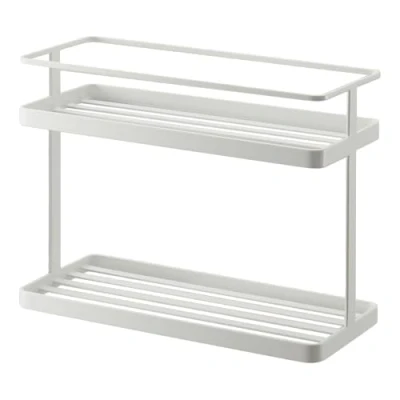 Afbeelding van Yamazaki Home Spice Caddy Storage en Organizer Rack Staal Aanrecht Plank, One Size, Wit