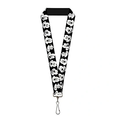 Afbeelding van Buckle Down LY 1.0 WDY155 Heren Lanyard Mickey Mouse expressies C/U Black/White Chane de cl,eén maat EU,multi kleuren