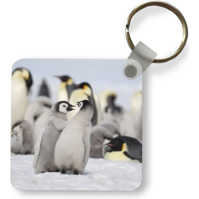 Afbeelding van Sleutelhanger Pinguïns Sneeuw Dieren Plastic Rond Uitdeelcadeautjes