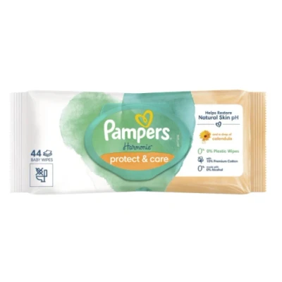 Afbeelding van Pampers Harmonie Protect &amp; Care Calendula Billendoekjes 44 doekjes 1 x