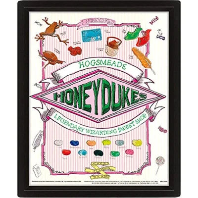 Afbeelding van Harry Potter Poster 3D Lenticular in doos Frame (Honeydukes Design) Ingelijste Wall Art 25cm x 20cm 1,5cm Officiële merchandise, Roze/Groen/Wit
