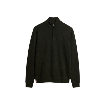 Afbeelding van Superdry Essential Embroidered HALF ZIP Trui, Heren, Maat: XXL, Dark moss marl