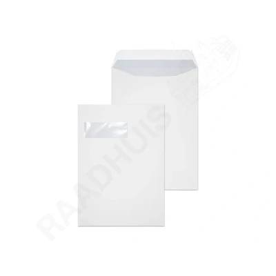 Afbeelding van Raadhuis akte envelop 220x312mm EA4 wit plakstrip venster links 250 stuks RD 303670