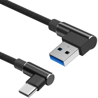 Afbeelding van USB C laadkabel naar A Nylon mantel 480 mb/s Zwart 1.5 meter Allteq
