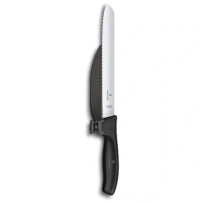 Afbeelding van Victorinox, 6.8663.21, Swiss Classic, DUX Messer, Extra scharfe Klinge, mit Wellenschliff, robuster Kunststoff Griff, Schwarz, Made in Switzerland, Spülmaschinengeeignet