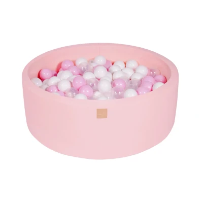 Afbeelding van Katoenen Ballenbak in Licht Roze Kleur Ballenbakje België Wit/Pastel Roze/Transparant