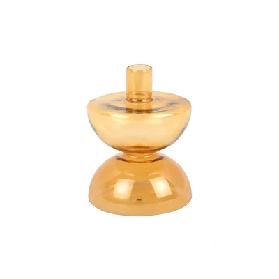 Afbeelding van Pt Kaarsenstandaard Diabolo Large Okergeel Ø12x15,5cm