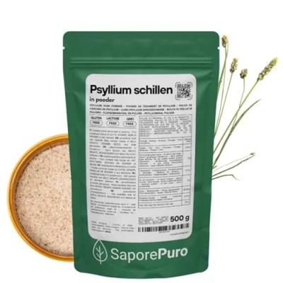 Afbeelding van Saporepuro Psylliumvezels 99% zuiverheid Psyllium Fibra Plantago ovata 500 gr