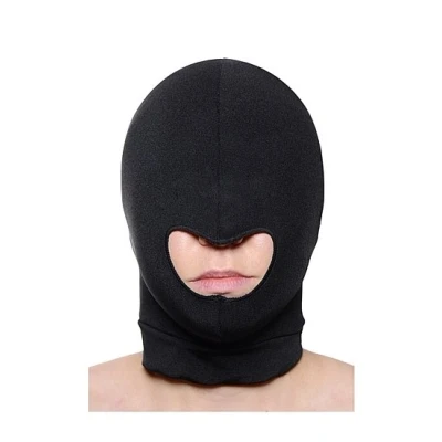Afbeelding van Zwart rekbaar masker met open mond