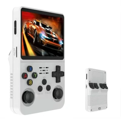 Afbeelding van R36S retro handheld videogameconsole, 3,5 inch IPS scherm videospeler 64g TF kaart 10.000+ games gameconsole, met open source Linux systeem (wit)