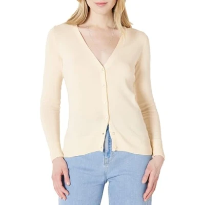 Afbeelding van Amazon Essentials Women&#039;s Lichtgewicht vest met V hals (verkrijgbaar in grote maten), Ecru, M