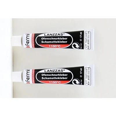 Afbeelding van 2 Tubes Kachellijn Lijm Chamottelijm Afdichtkoord Hoge Temperatuur 1100 C 17 ml Beige