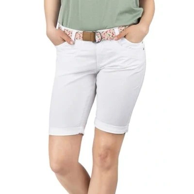 Afbeelding van DENIMFY Dames Short DFPia regular/straight Wit L Volwassenen Bermuda met riem