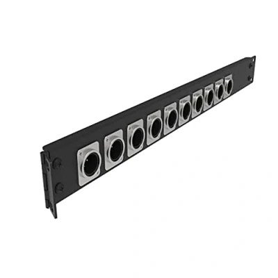 Afbeelding van Jingchengmei 12 poort/weg/gat scharnierend patchpaneel 1U 19&quot; rackgemonteerde D type connectoren audio met scharnierende zijde (H1U12D, zwart)
