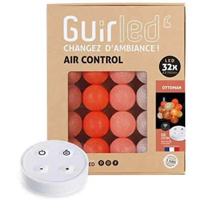 Afbeelding van GuirLED Lichtsnoer met ballen van katoen, USB, draadloze afstandsbediening, nachtlampje voor baby&#039;s, 2 uur netadapter A inbegrepen 4 intensiteiten 32 3,2 m Ottoman