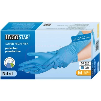 Afbeelding van Hygostar nitril wegwerp handschoenen Super High Risk extra sterk maat XL 50 stuks