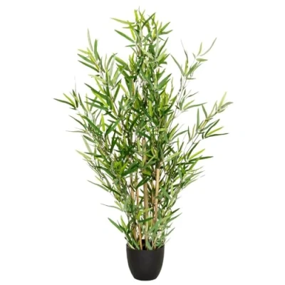 Afbeelding van hjh OFFICE Kunstplant Mini Bamboe Hoogte 100 cm Groen Decoratie Kunstbamboe Boom Kamerplant Kunstmatig 871005