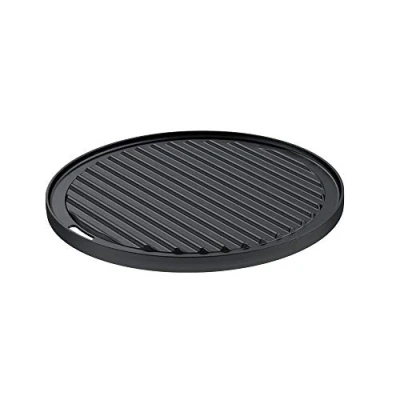 Afbeelding van RÖSLE Vario Grillplaat, hoogwaardige grillplaat van gietijzer voor vlees en kleine grillstukken, grillbranding, plaat aan beide zijden bruikbaar, 30 cm
