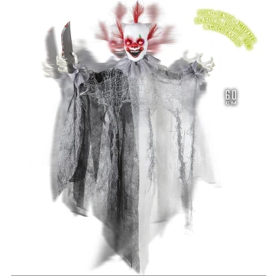 Afbeelding van Animatie Killer Clown Met Lichtgevende Ogen En Geluid One Size