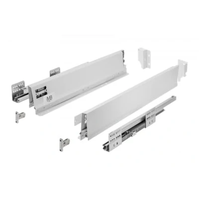 Afbeelding van GTV Modern Box Pro laderails, L = 500 mm, H 84 wit, lade met stil sluiten, synchronisatie van de rijweg geleiders, belasting tot 40 kg, PB MBPRO KPL500A1