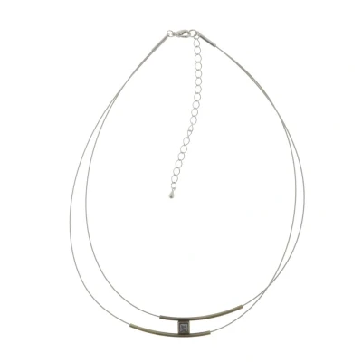 Afbeelding van Behave Ketting dames abstract minimalistisch oud goud en zilver kleur 40 cm